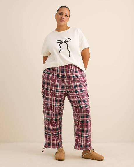 Pantalon cargo de pyjama brossé à carreaux - ti Voglio