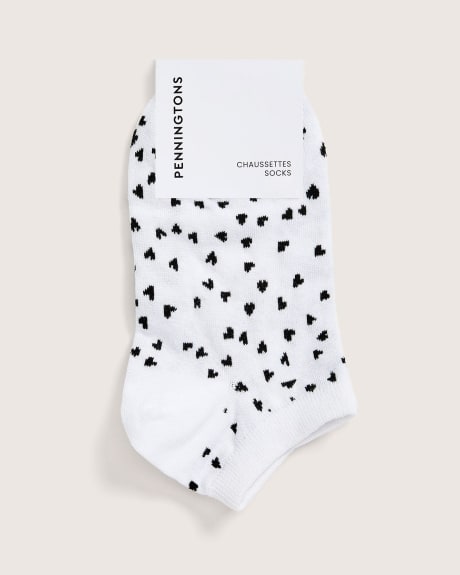 Ankle Socks, Mini Hearts Print