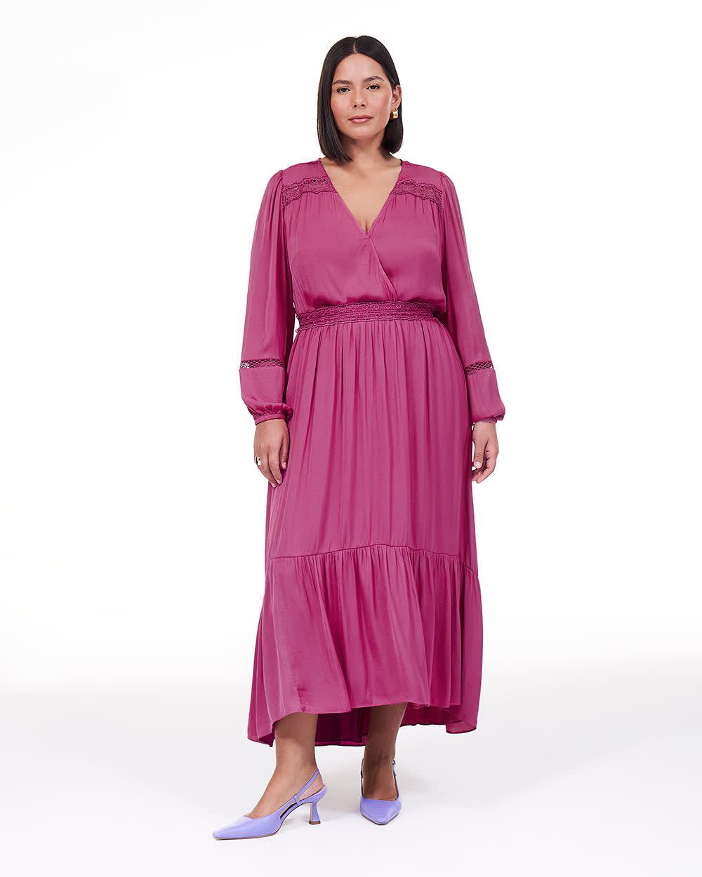 Fit and Flare Maxi Dress with Crochet Details Addition Elle Penningtons