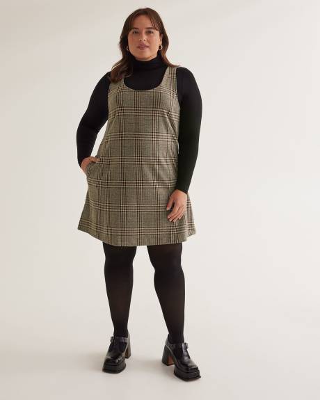 Sleeveless Plaid Knit Dress