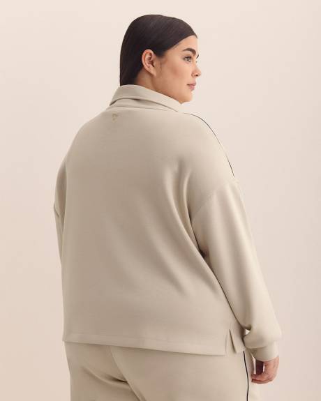 Lightweight Scuba Knit Mock-Neck Pullover - Active Zone