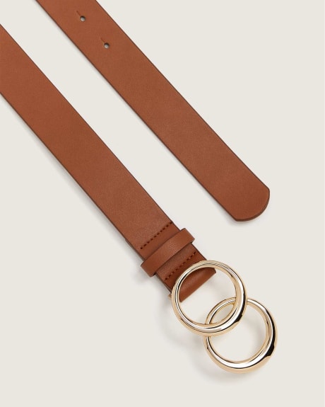 Double Circle Buckle PU Belt - In Every Story