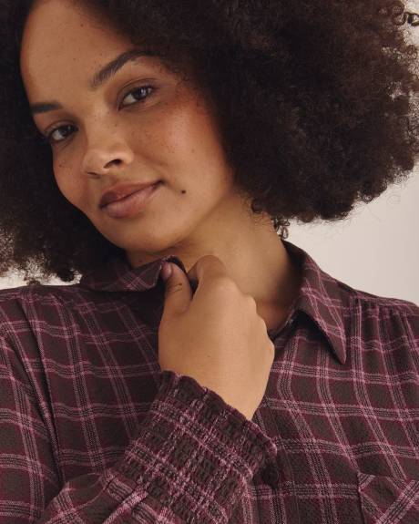 Plaid Long Buttoned-Down Shirt