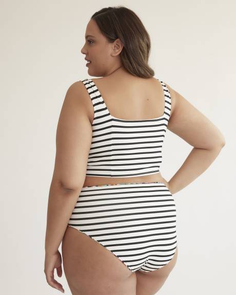 Lace-Up Longline Square Bikini Top