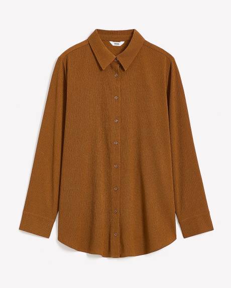 Buttoned-Down Long Sleeve Knit Shirt