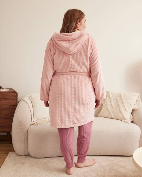 Cable Knit Hooded Robe - ti Voglio