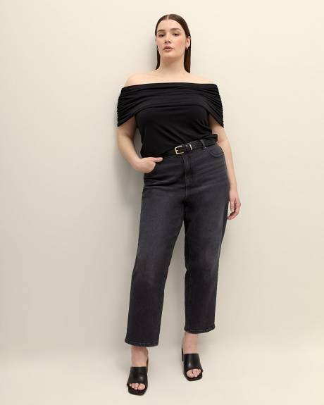 Off-Shoulder Top with Shirring - Addition Elle