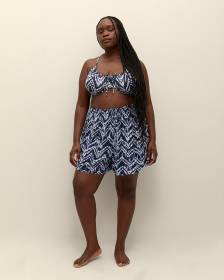Herringbone-Print Cover-Up Short