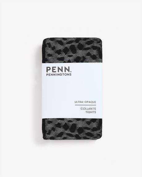Black Fashion Tights with Cheetah Pattern