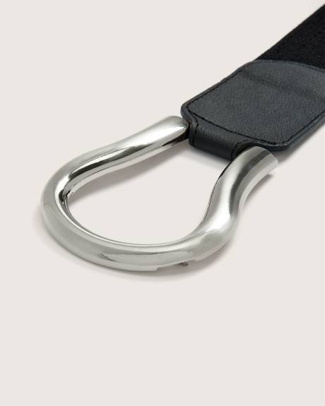 Ceinture élastique large avec boucle en étain