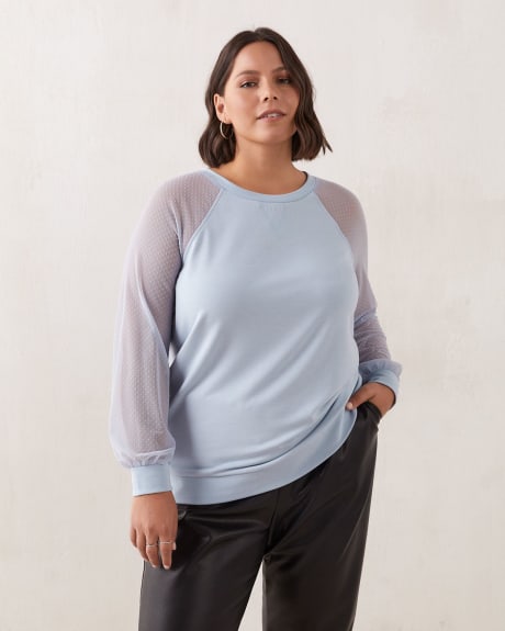 Mixed Media Sweatshirt - Addition Elle