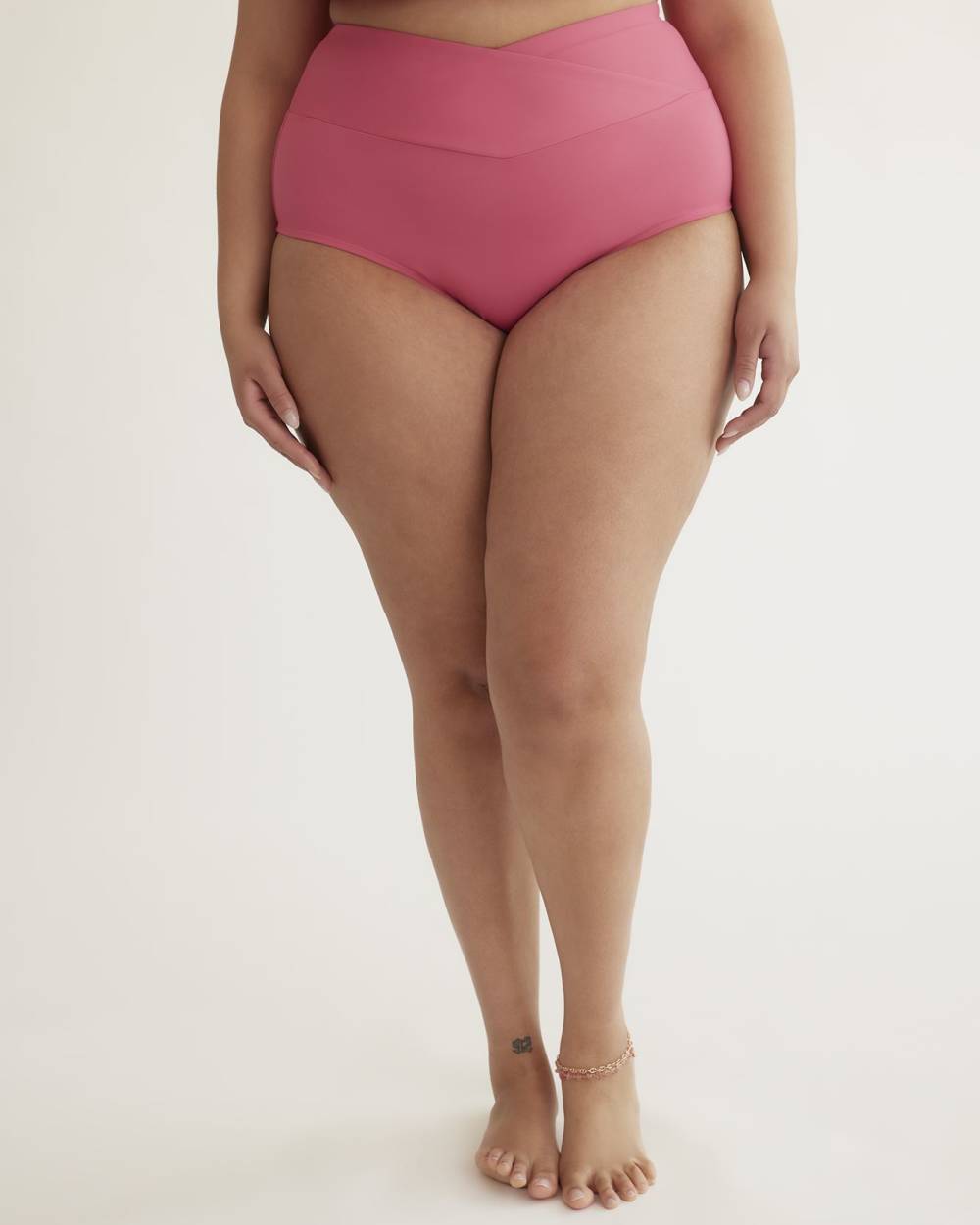Pink High Waisted Crisscross Swim Brief Penningtons