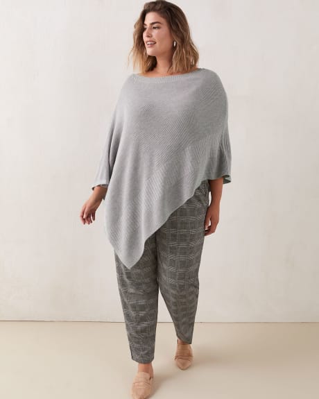 One-Shoulder Asymmetrical Poncho Sweater - In Every Story