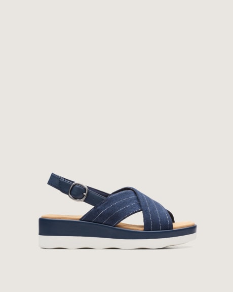 Regular Width, Criss-Cross Strap Sandals with Hook-and-Loop Closure - Clarks