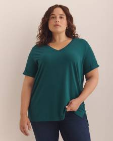 T-shirt col en V, coupe boyfriend - Essentiels PENN.