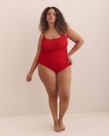 Red Catherine One-Piece Swim Suit with Binding - Nana The Brand