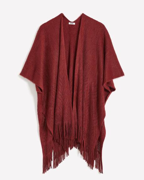 Châle en tricot avec franges