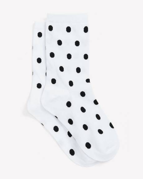 Crew Socks with Polka-Dot Print