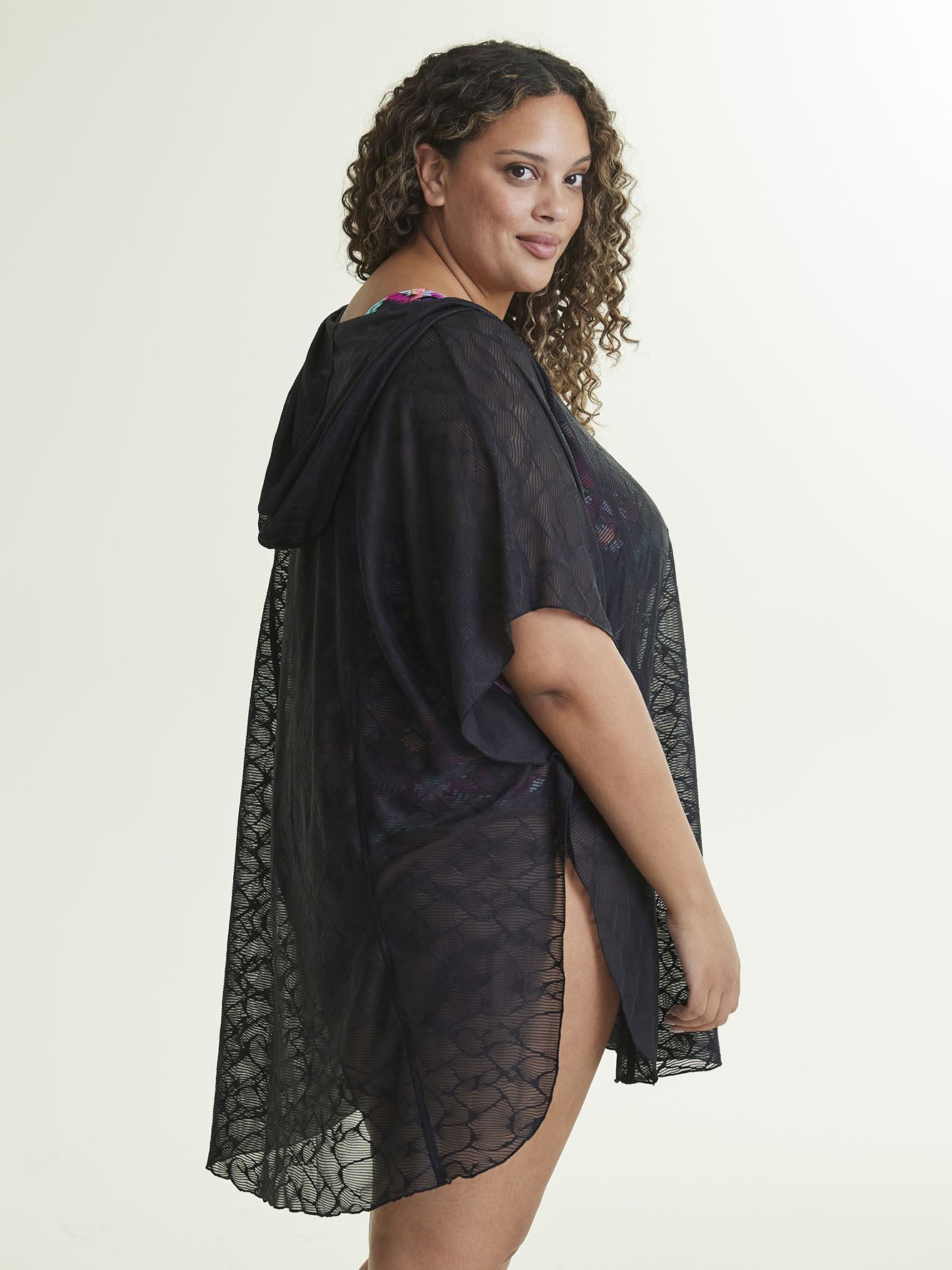 Mesh Knit Cover Up Swim Dress with Hood Penningtons