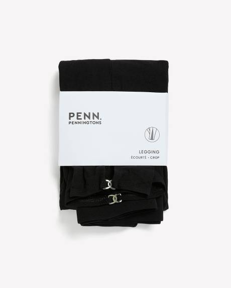 Legging écourté noir avec ouverture à l'ourlet, tissu responsable - Essentiels PENN.