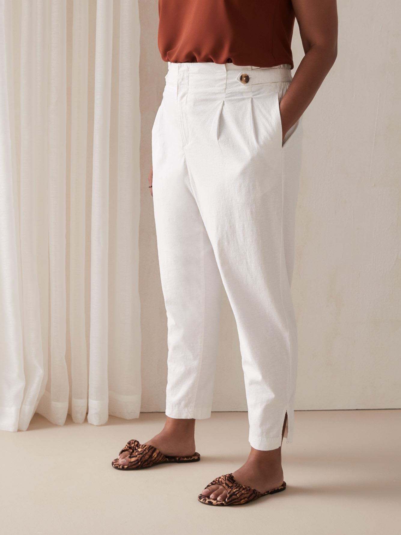 high waisted linen trousers