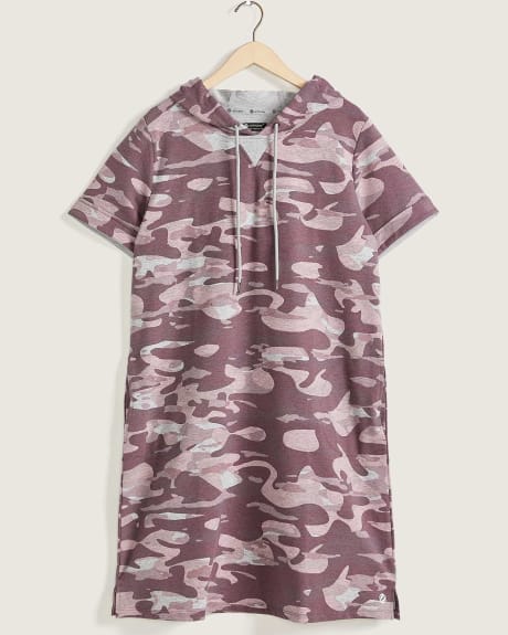 Printed French Terry Hoodie Dress - ActiveZone