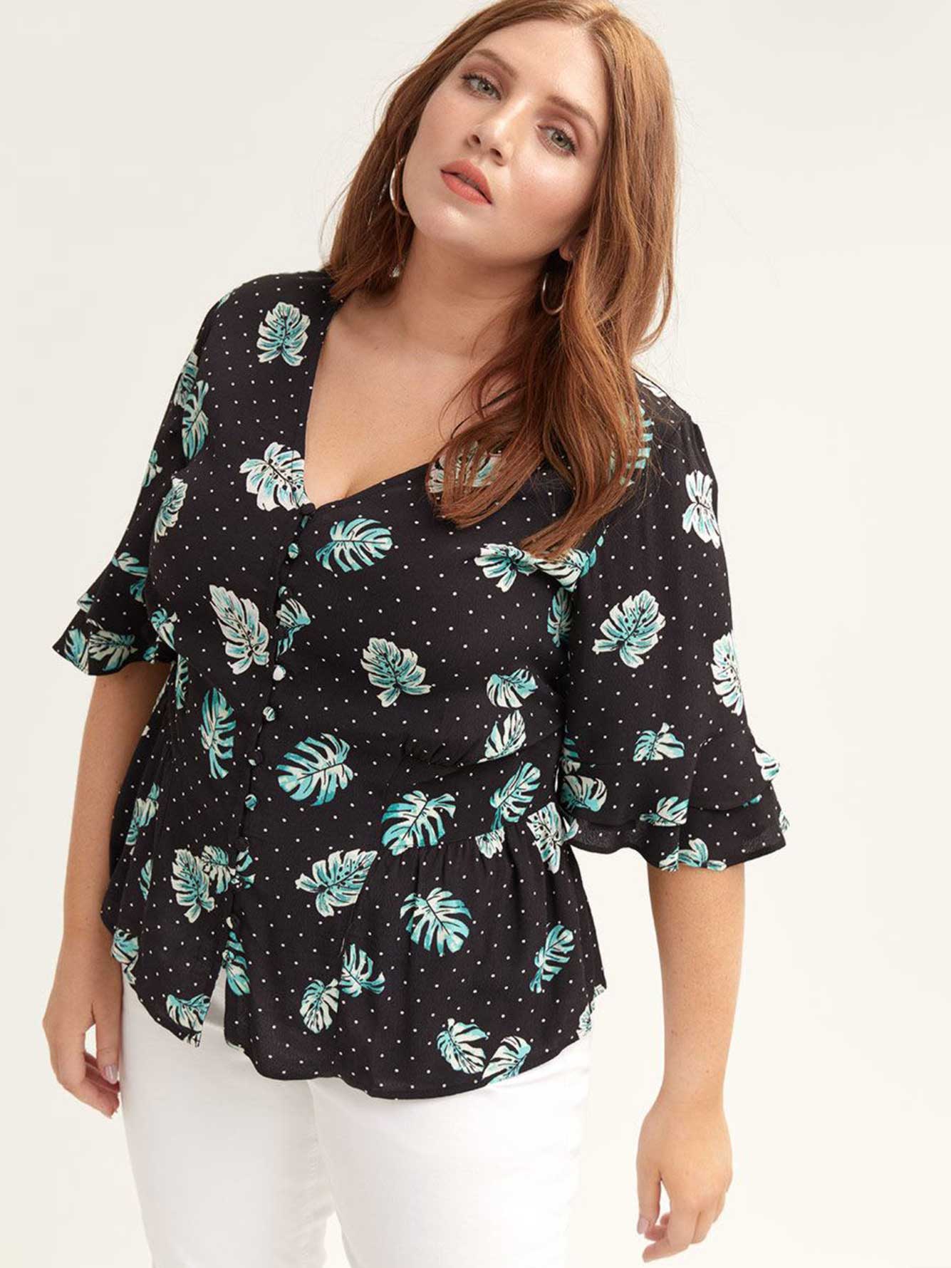 Floral Blouse with Ruffle Sleeve | Penningtons