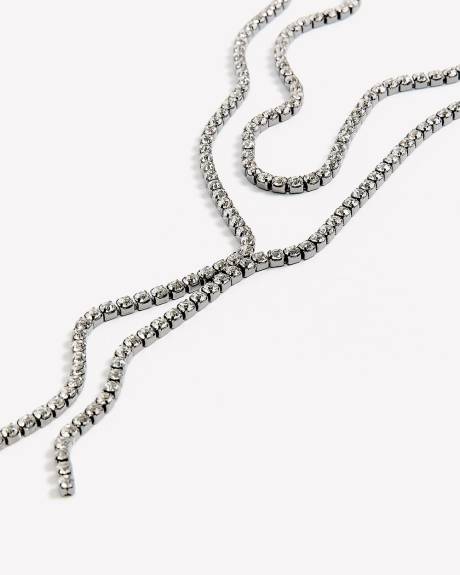 Two-Layer Rhinestone Necklace