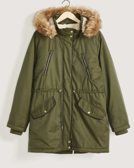 Responsible Mid-Length Parka With Removable Hood - In Every Story