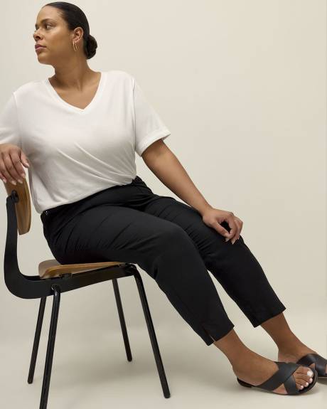 Linen Blend Tapered Leg Pant