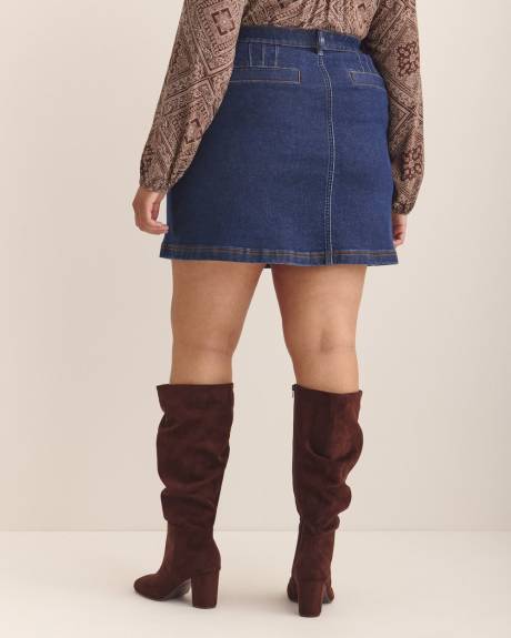 Curvy Short Dark Denim Skirt - d/C Jeans
