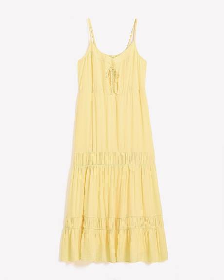 Fit and Flare Sleeveless Tiered Maxi Dress - Addition Elle
