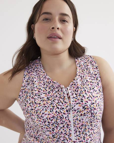 Printed Sleeveless Knit Dress with Undershort - Active Zone