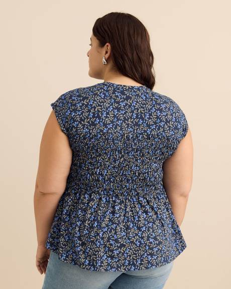 Haut &agrave; manches longues en tricot smock&eacute; - Addition Elle