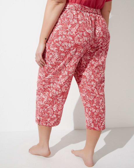 Pantalon de pyjama capri avec ceinture à nouer amovible, imprimé Paisley - ti VOGLIO