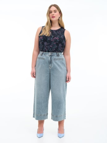 Responsible, Curvy-Fit Wide-Leg Cropped Jeans - Addition Elle