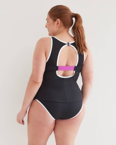 Black Ribbed Tankini - Active Zone