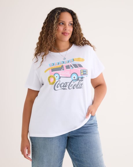 T-shirt License à col rond avec imprimé de Coca-Cola - Essentiels PENN.