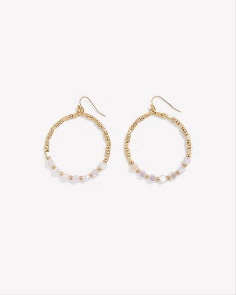 Golden Beaded Hoop Earrings