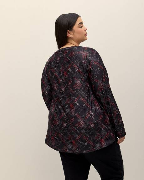 Printed Modern-Fit Long-Sleeve Crewneck T-Shirt - Active Zone