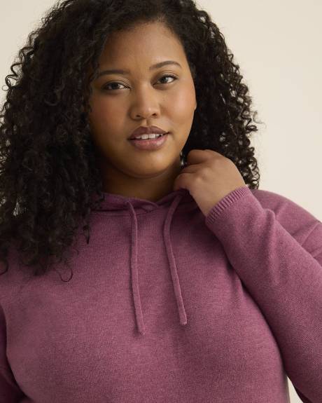 Relaxed-Fit Shaker-Stitch Hooded Sweater