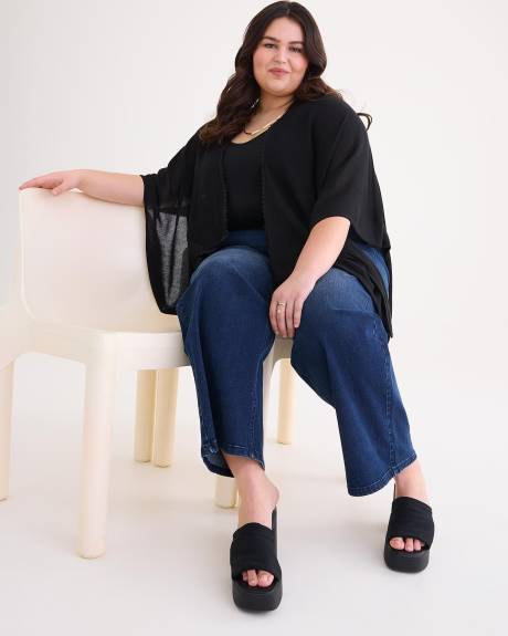Knitted Cape with Picot Trim