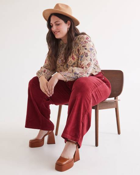 Responsible, Curvy-Fit High-Rise Wide-Leg Corduroy Pant