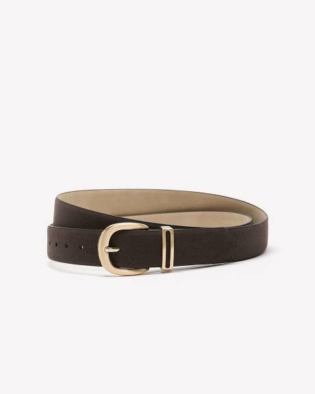 Brown Faux Suede Denim Belt