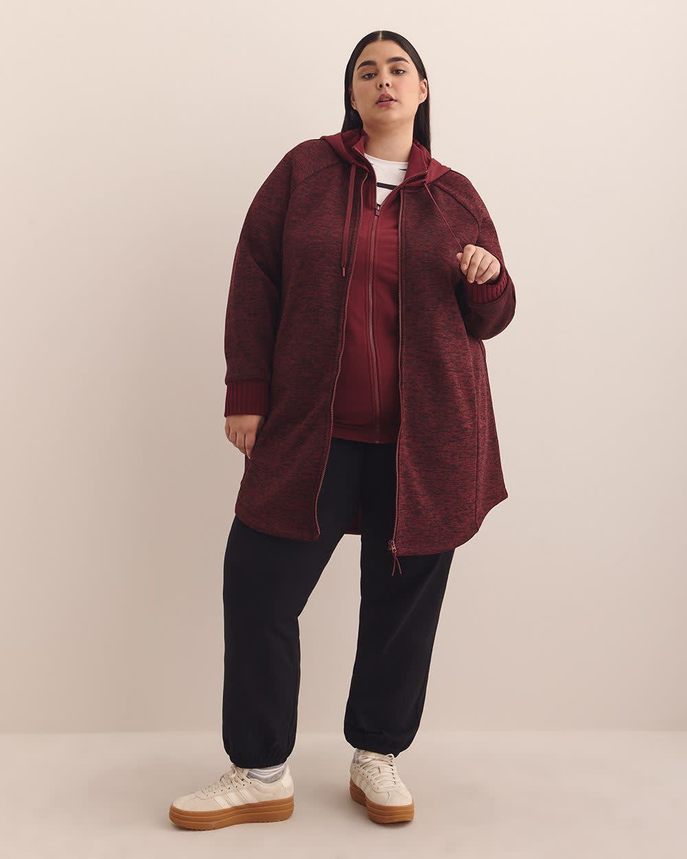 Long Bonded Fleece Bomber Jacket - Active Zone Long Bonded Fleece Bomber Jacket - Active Zone