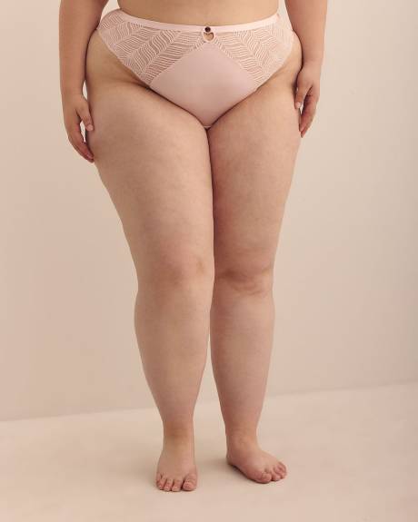 Satin Thong with Lace Sides - Déesse Collection