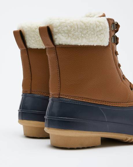 Extra Wide Width, Duck Boots with Faux Fur