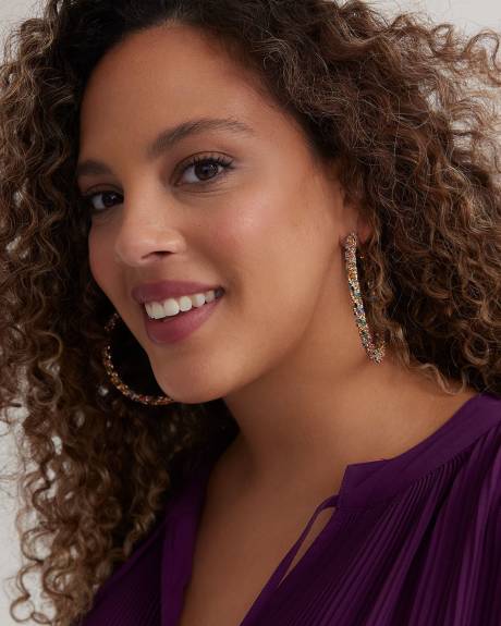 Large Golden Twisted Hoop Earrings
