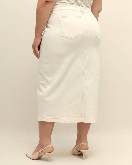 Responsible, Curvy White Denim Maxi Skirt - d/C Jeans