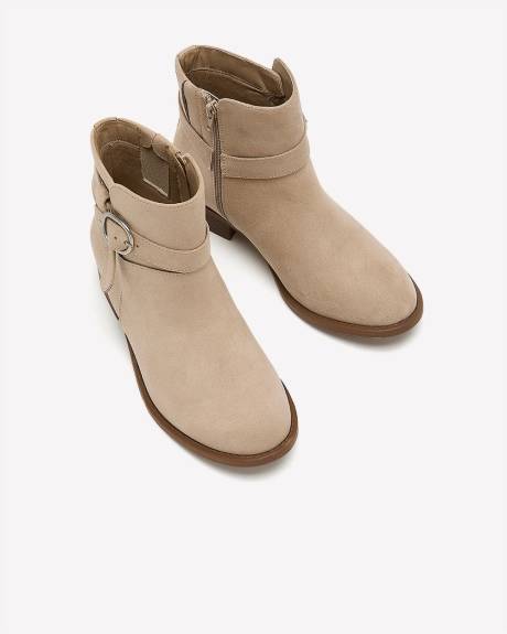 Extra Wide Width, Microsuede Bootie with Foldover Buckle